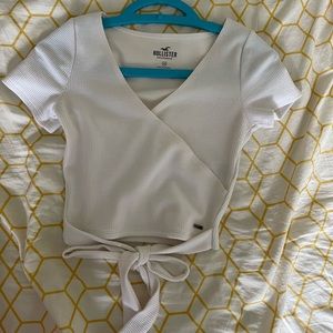 Hollister xs white wrap top